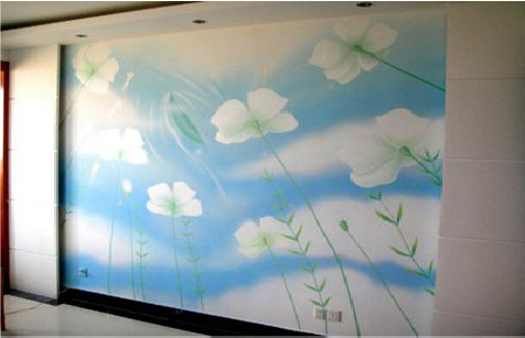  鄢陵画墙绘怎么画好白云的蓬松感？