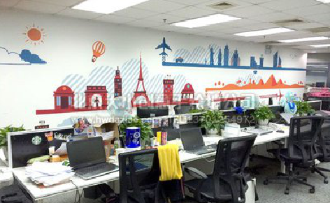  鄢陵教你设计办公室墙绘的方法。